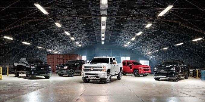 Chevrolet vehicles in the showroom